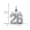 Black Bow Jewelry Sterling Silver, Varsity Collection, Small D/C Pendant, Number 26 - 3 of 4