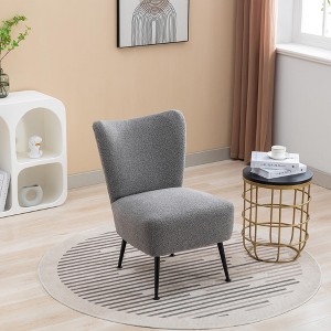 Living Room Chairs, Armless Accent Chair with Rubber Wooden Legs Modern Upholstered Corner Side Chair for Living Room, Bedroom, Office, Hotel - 1 of 4