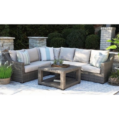 Outdoor wicker sectional outlet sunbrella