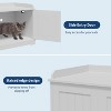 2 in 1 Cat Litter Box Enclosure, Wooden Cat Washroom Furniture with Barn Door, Hidden Litter Box Cover, Dog Proof Feline Litter Box, Kitty House - 4 of 4