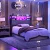 Aheaplus Headboard with Storage shelves and Charging Station, Wood Headboard with LED Light - 3 of 4