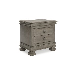 Signature Design by Ashley Lexorne 3 Drawer Nightstand, Gray - 1 of 4