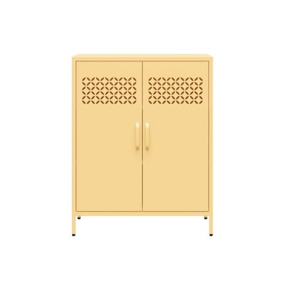  South Shore Crea Metal Mesh 2-Door Accent Cabinet, Pale Yellow  : Home & Kitchen