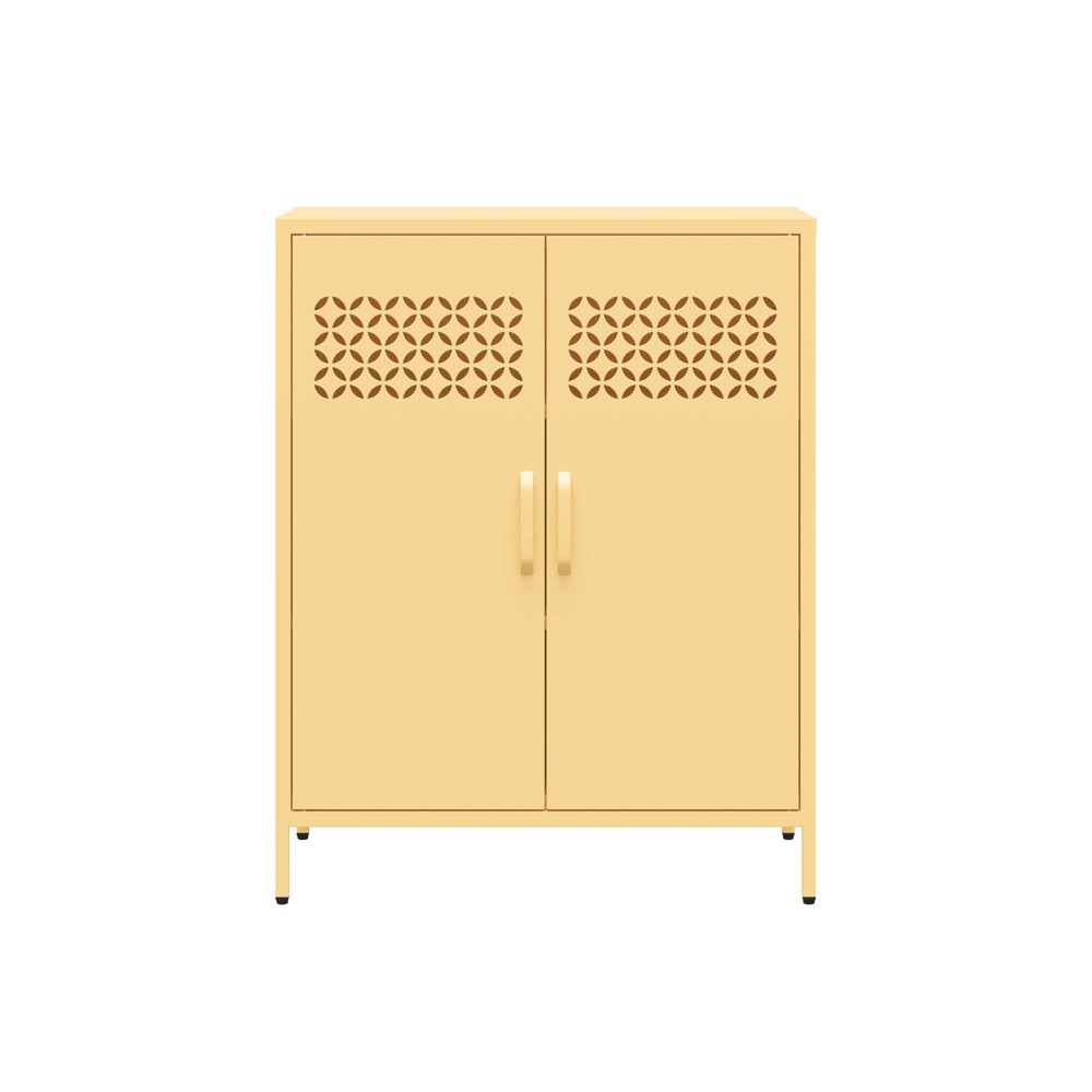 Photos - Dresser / Chests of Drawers Annie Short Metal 2 Door Cabinet Sunny Yellow - Mr. Kate
