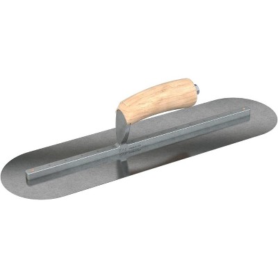 Bon Tool 66-197 Finish Trowel - Round - Car Steel - 18 X 5 - Wood - Long Shank