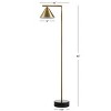 60" Chelsea Cone Shade Floor Lamp (Includes LED Light Bulb) Brass - JONATHAN Y: Marble Base, Push Button Foot Switch - 4 of 4