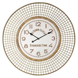 VIP Bamboo 39.5 in. Brown Oldtown Clock with Grid - 1 of 4