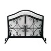 Royal Hampton Scrollwork Mesh Fireplace Screen, 2 Door Iron Design, 43 Inch - 2 of 4