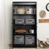 HomeStock 4-Door Storage Cabinet, Pure Black - 2 of 4