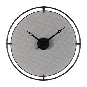Olivia & May 24"x24" Metal Minimalistic Wall Clock with Mesh Backing Black - : Silent Mechanism, Keyhole Hanging, Industrial Decor - 1 of 4
