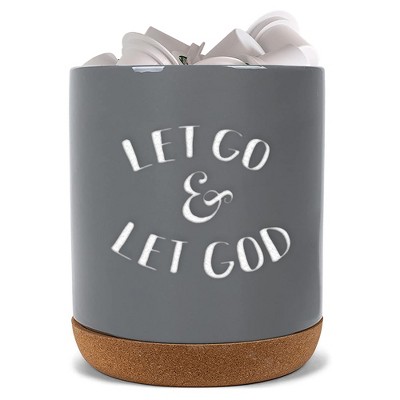 Elanze Designs Let Go God Grey X-Large Cork Bottom, Kitchen Counter, Ceramic Stoneware, Coffee, Tea and Hot Chocolate, Machine Brewing, K Capsule Pod