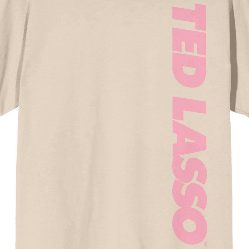 Ted Lasso TV Series Classic Pink Logo Juniors Beige T-shirt, 2 of 4