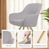 Hyleory Modern Light Grey Brushed Velvet Swivel Accent Armchair with Metal Legs for Living - 3 of 4