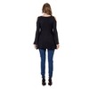 Womens Criss Cross Cold Shoulder Long Sleeve Top - 24seven Comfort Apparel™ - 3 of 4