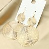 Large Double Circle Drop Earrings - Geometric Statement Hook Studs, Handmade Bohemian Fashion Jewelry - 4 of 4