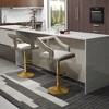 Costway Set of 2 Swivel Bar Stool with Footrest, 2-Layer Electroplated Metal Base Grey - 2 of 4