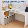 Kids Corner Desk, Desk and Chair Set for Children, L Shape Kids Study Table - Features Bulletin Board Open Shelves & Storage Cabinets - 4 of 4