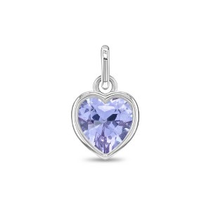 Girls' CZ Birthstone Heart Sterling Silver Charms - In Season Jewelry - 1 of 4