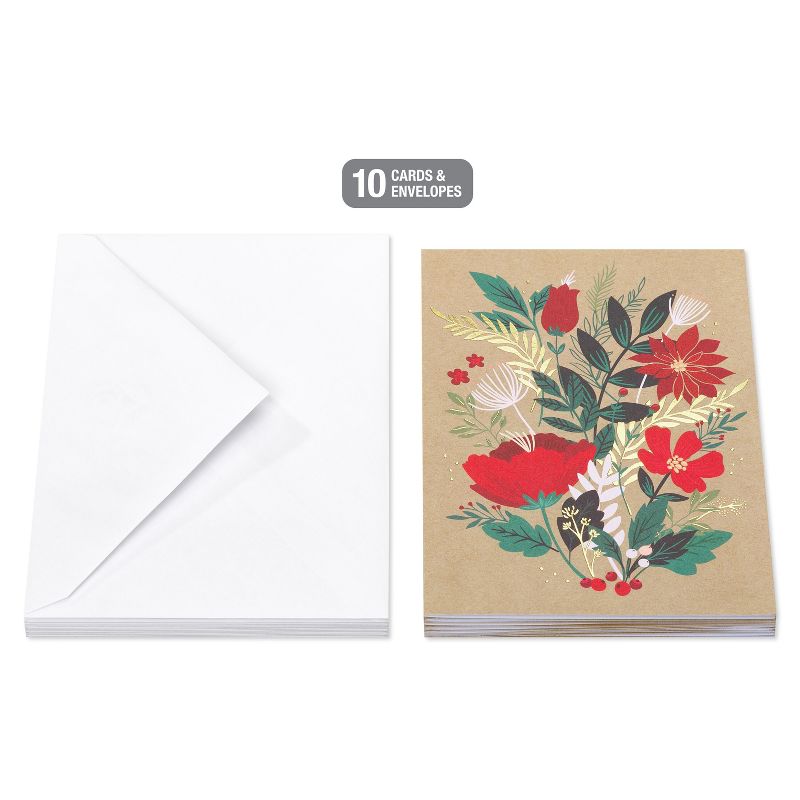 10ct Winter Floral Blank Christmas Cards, 5 of 8
