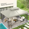 Resenkos Canopy Replacement Cover, Gazebo Canopy Top Replacement, Gazebo Replacement Canopy, 2-Tier Top Cover for 9.84' x 13.1' Gazebo, Charcoal (TOP - 2 of 4