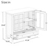 Buffet Storage Cabinet With Double Glass Doors, Adjustable Shelf, Wooden Sideboard Cabinet With Unique Bell Handle - 3 of 3