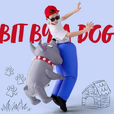 Joyfy Family Inflatable Costumes, Biting By a Dog Inflatable, Blow-up Costume  for Halloween Themed Cosplay Party