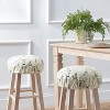 Ellis Vintage Stylish Medium Scale Printed Vine Pattern Elastic Bottom Edge Barstool Cover 13"x13" Azure - 2 of 4