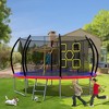 NAYSAYE Trampoline 12FT with Safety Net and Ladder for Outdoor Fun and Fitness, Blue and Red, 144.00"*103.00"*124.12" - 2 of 4