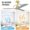 SKRAN 52"Ceiling Fan No Light, Solid Wood Ceiling Fan with Remote, 5000CFM High Airflow, 3 Rods & 6 Speeds, Timer & Reversible for Living Room, Gold - 4 of 4