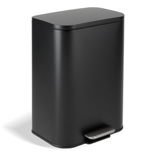 Kitchen Trash Can, Stainless Steel, Foot-Operated, With Soft-Close Lid And Removable Inner Bin, Suitable for Offices, Bathrooms - 1 of 4