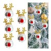 Angel Sar 5-Pack Silver Disco Mirror Christmas Balls with Elk Horns, Reflective Hanging Ornaments with Rope for Xmas Tree, Wedding, Party Dance Decor - 2 of 4