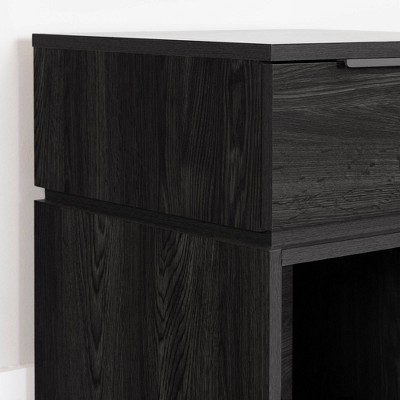 Gray Oak 1-Drawer Minimalist Nightstand