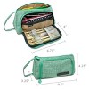 Wrapables Large Capacity Pencil Case, Portable Pencil Pouch for Stationery Office Supplies, Green - 2 of 4