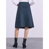 INSPIRE CHIC Women's Casual Solid Faux Suede Pockets Stretch A-line Midi Skirt with Belt - 4 of 4