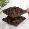 PiccoCasa Decorative Square 3D Satin Rose Flower Throw Pillow Cover 2 Pcs - 3 of 4