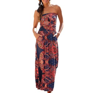 Women's Paisley Bandeau Maxi Dress - LASCANA - 1 of 4