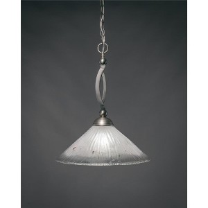 Toltec Lighting Bow 1 - Light Pendant in  Brushed Nickel with 16" Frosted Crystal Shade - 1 of 1