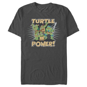 Men's Teenage Mutant Ninja Turtles Distressed Retro Turtle Power! T-Shirt - 1 of 4
