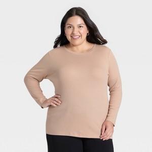 Women's Slim Fit Long Sleeve Top - A New Day™ - 1 of 3