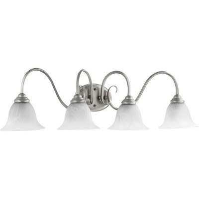 Quorum Lighting Spencer 4-Light Glass Classic Nickel Ceiling Fan