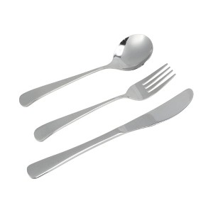 Unique Bargains Flatware Sets Dishwasher Safe Cutlery Set Knife Fork Spoon 3-Piece Set Stainless Steel Silver Tone 8.27"x1.97"x1.97" 1 Set - 1 of 4