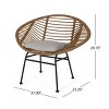 Outdoor PE Rattan Armless Chairs Set Of 2,Patio Upholstered Rattan Armless Chair With Iron Frame,Garden Rattan Backrest Chair-Coolbibila - 4 of 4