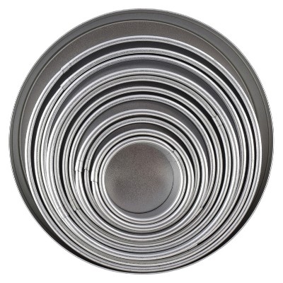 11-Piece Stainless Steel Round Cookie and Pastry Cutter Set