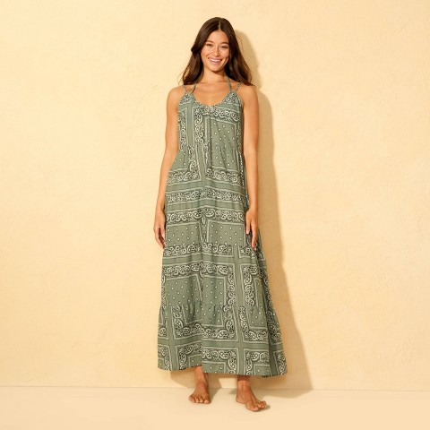 Женские платья Shade & Shore Women's Bandana Print Cover Up Dress - Shade & Shore™ Green S
