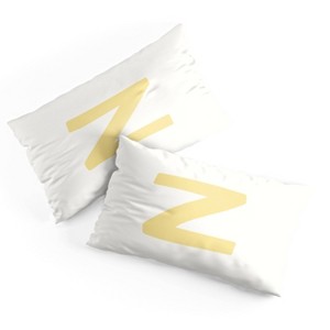 Deny Designs King April Lane Art Block Yellow Monogram Z Microfiber Printed Pillow Sham - 1 of 3