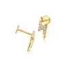 Pure Collection by Ross-Simons 0.10 ct. t.w. Diamond Lightning Bolt Flat-Back Stud Earrings in 14kt Yellow Gold - 3 of 4