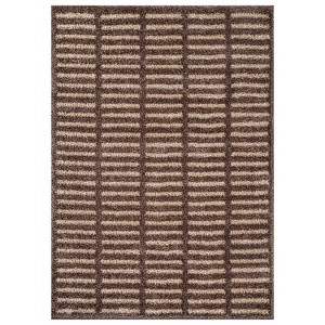 World Rug Gallery Bohemian Stripe Lines Shag Rug – White – Easy to Clean, Medium Pile – Perfect for Living Room, Bedroom, or Entryway - 1 of 4