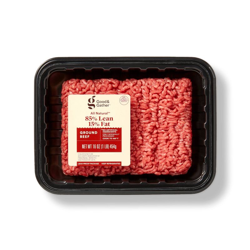 All Natural 85/15 Ground Beef - 1lb - Good &#38; Gather&#8482;, 1 of 4