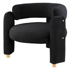 CAVINAS Velvet Barrel Accent Chair with Mid-Height Curved Backrest,Cozy Upholstered Living Room Chairs,Reading Chairs for Living Room - 1 of 4