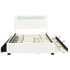 HomeRoots White Tufted Boucle Lighted Full Bed Frame With Trundle And USB And Drawers - 4 of 4